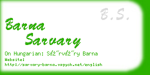 barna sarvary business card